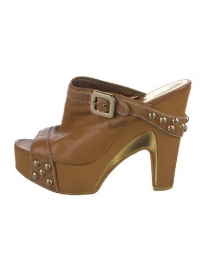 Pre-owned Marc By Marc Jacobs Leather Mules In Gold