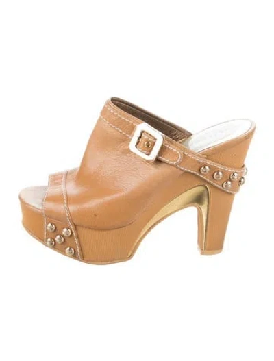 Pre-owned Marc By Marc Jacobs Leather Mules In Gold
