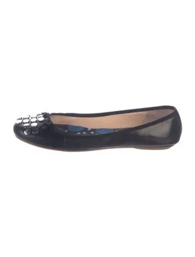 Pre-owned Marc By Marc Jacobs Leather Polka Dot Print Ballet Flats In Blue