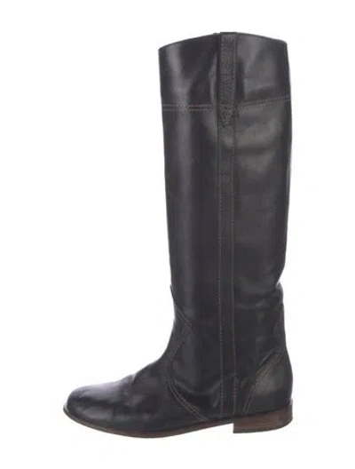 Pre-owned Marc By Marc Jacobs Leather Riding Boots In Black
