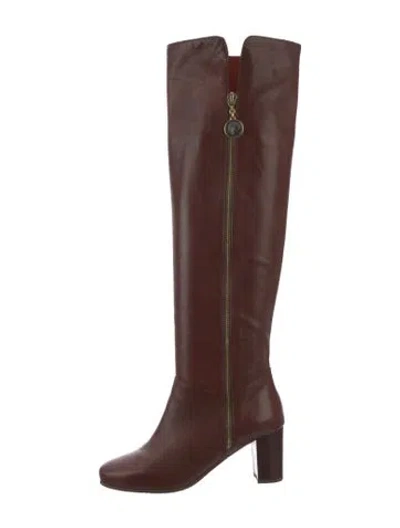 Pre-owned Marc By Marc Jacobs Leather Riding Boots In Brown