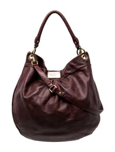 Pre-owned Marc By Marc Jacobs Leather Shoulder Bag In Burgundy