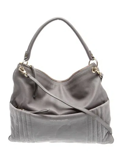 Pre-owned Marc By Marc Jacobs Leather Shoulder Bag In Gray