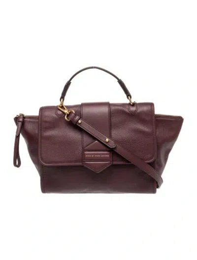 Pre-owned Marc By Marc Jacobs Leather Shoulder Bag In Purple