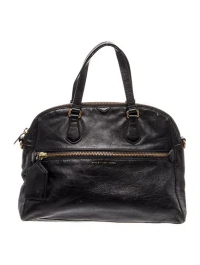 Pre-owned Marc By Marc Jacobs Leather Top Handle Bag In Black