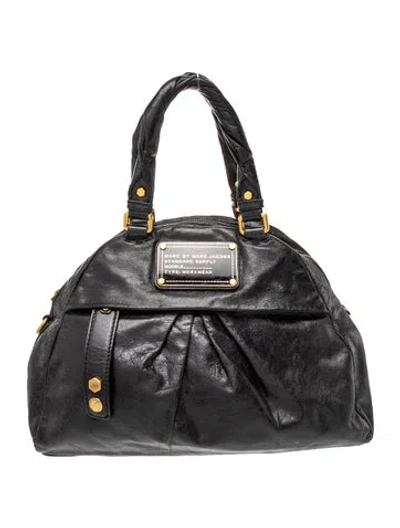Pre-owned Marc By Marc Jacobs Leather Top Handle Bag In Black