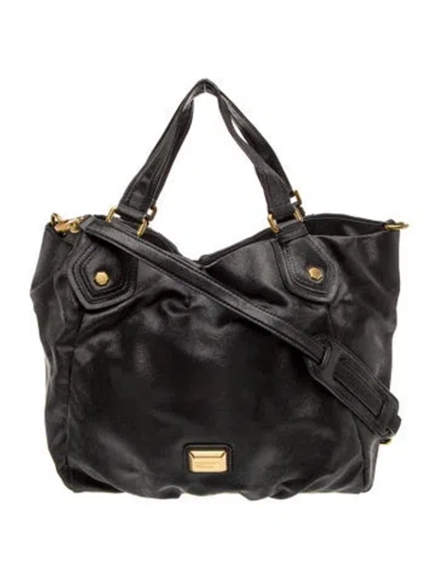Pre-owned Marc By Marc Jacobs Leather Top Handle Bag In Black
