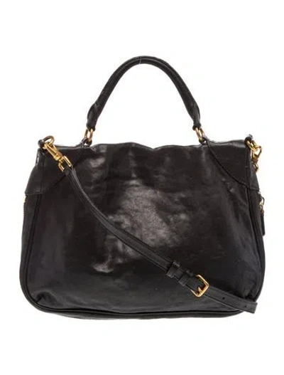 Pre-owned Marc By Marc Jacobs Leather Top Handle Bag In Black