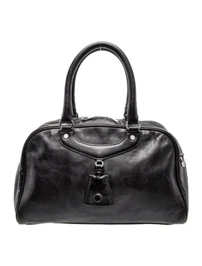 Pre-owned Marc By Marc Jacobs Leather Top Handle Bag In Black