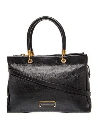 Pre-owned Marc By Marc Jacobs Leather Top Handle Bag In Black