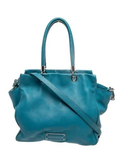 Pre-owned Marc By Marc Jacobs Leather Top Handle Bag In Blue