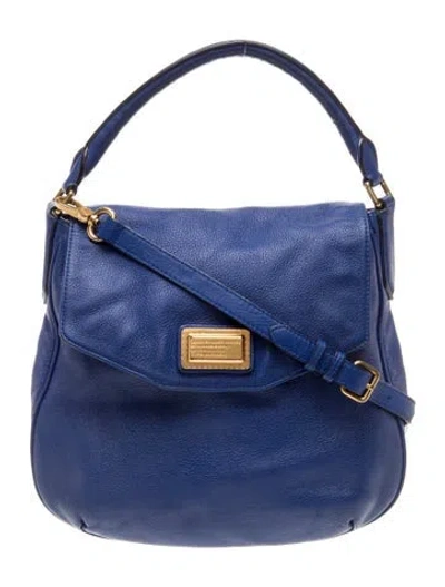 Pre-owned Marc By Marc Jacobs Leather Top Handle Bag In Blue