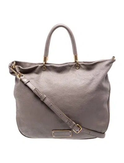 Pre-owned Marc By Marc Jacobs Leather Top Handle Bag In Gray