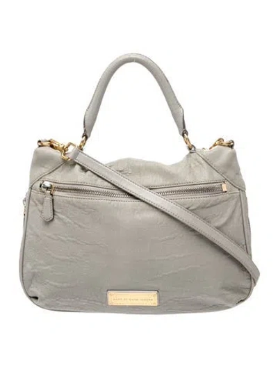 Pre-owned Marc By Marc Jacobs Leather Top Handle Bag In Gray