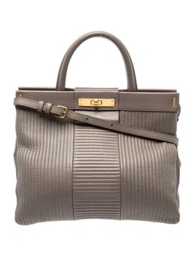 Pre-owned Marc By Marc Jacobs Leather Top Handle Bag In Gray