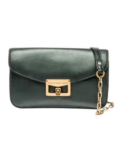 Pre-owned Marc By Marc Jacobs Leather Top Handle Bag In Green