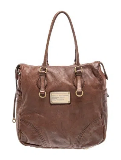 Pre-owned Marc By Marc Jacobs Leather Top Handle Bag In Neutral