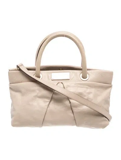 Pre-owned Marc By Marc Jacobs Leather Top Handle Bag In Neutral