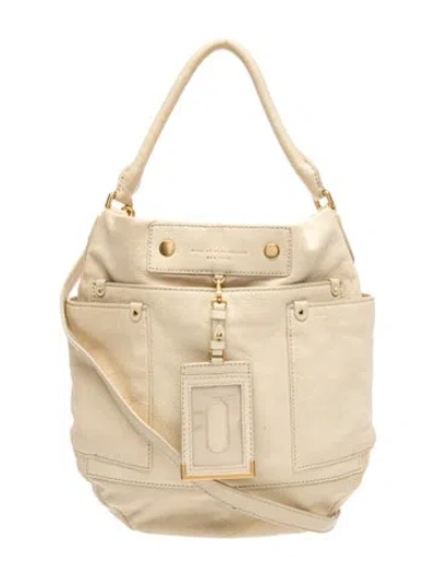 Pre-owned Marc By Marc Jacobs Leather Top Handle Bag In Neutral