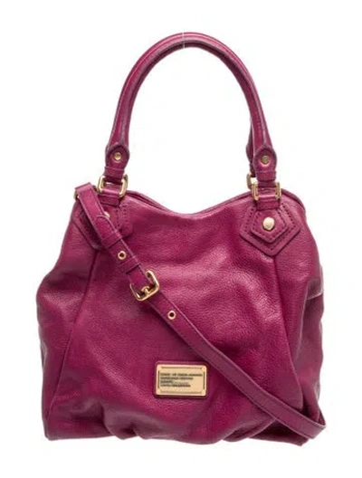 Pre-owned Marc By Marc Jacobs Leather Top Handle Bag In Purple