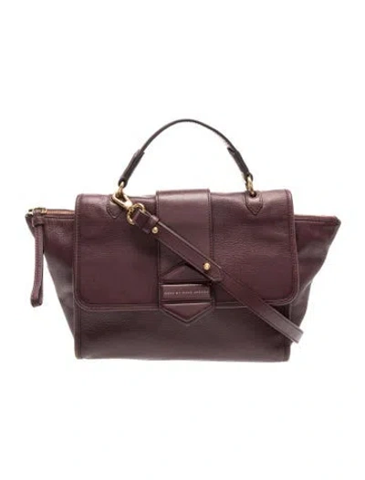 Pre-owned Marc By Marc Jacobs Leather Top Handle Bag In Purple