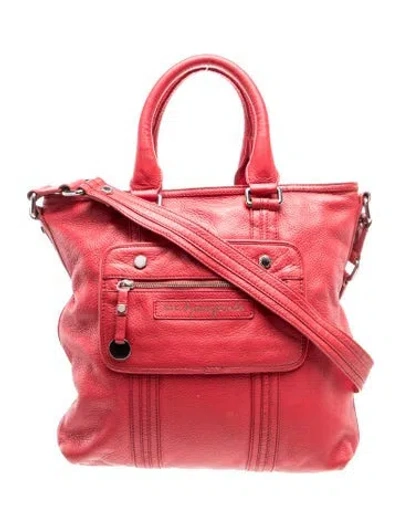 Pre-owned Marc By Marc Jacobs Leather Top Handle Bag In Red
