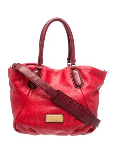 Pre-owned Marc By Marc Jacobs Leather Top Handle Bag In Red