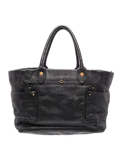 Pre-owned Marc By Marc Jacobs Leather Tote In Black