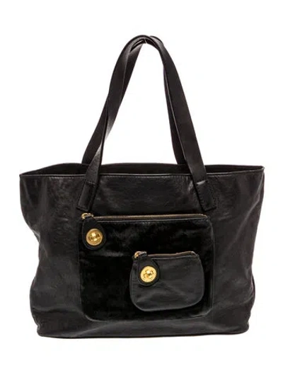 Pre-owned Marc By Marc Jacobs Leather Tote In Black