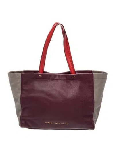 Pre-owned Marc By Marc Jacobs Leather Tote In Brown/burgundy