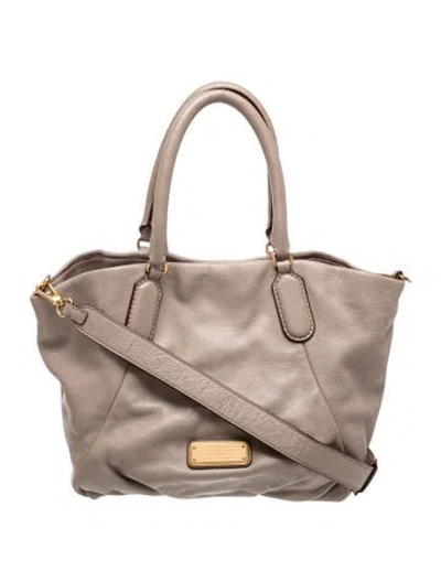 Pre-owned Marc By Marc Jacobs Leather Tote In Grey