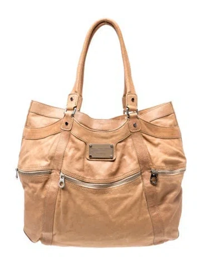 Pre-owned Marc By Marc Jacobs Leather Tote In Neutrals