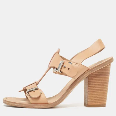 Pre-owned Marc By Marc Jacobs Light Brown Leather Slingback Sandals Size 37