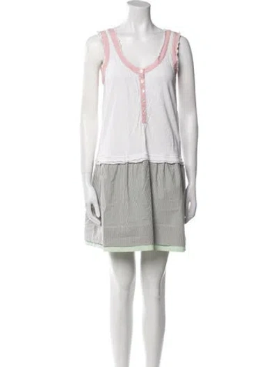 Pre-owned Marc By Marc Jacobs Linen Mini Dress In White