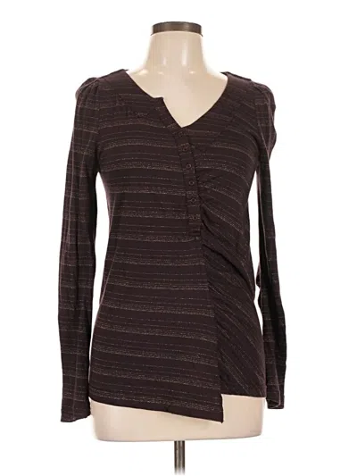 Pre-owned Marc By Marc Jacobs Long Sleeve Top Brown Sweetheart Neckline Tops