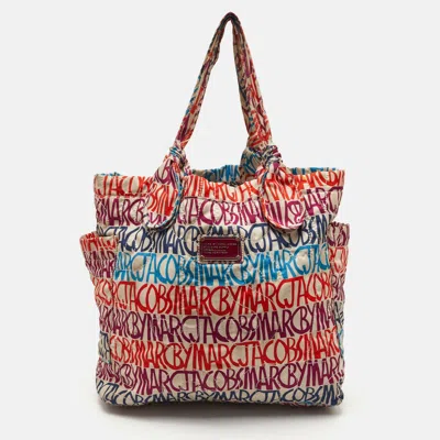 Pre-owned Marc By Marc Jacobs Medium Multicolor Nylon Graffiti Diaper Tote