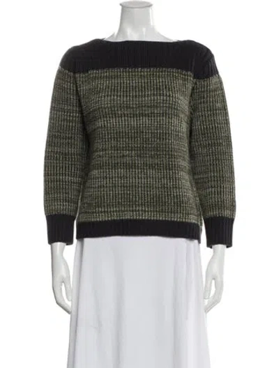 Pre-owned Marc By Marc Jacobs Merino Wool Colorblock Pattern Sweater In Green