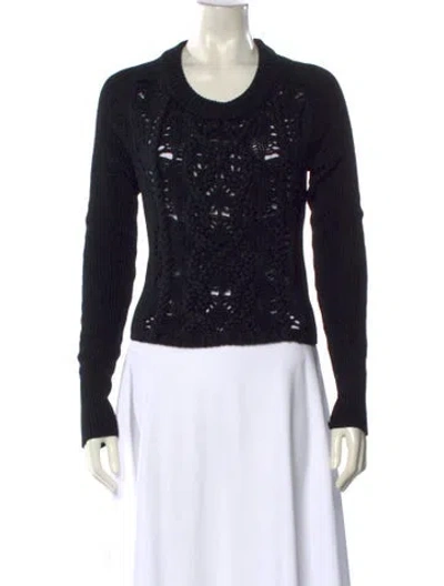 Pre-owned Marc By Marc Jacobs Merino Wool Crew Neck Sweater In Black