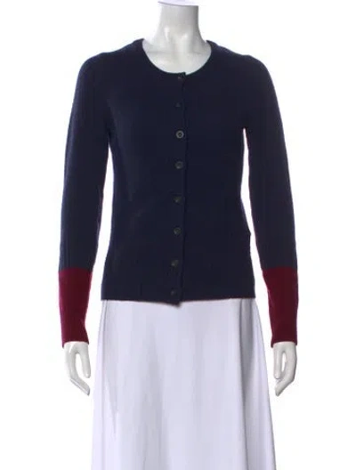 Pre-owned Marc By Marc Jacobs Merino Wool Crew Neck Sweater In Blue