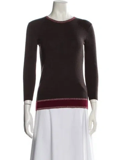 Pre-owned Marc By Marc Jacobs Merino Wool Crew Neck Sweater In Brown
