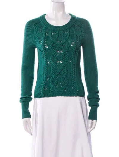 Pre-owned Marc By Marc Jacobs Merino Wool Crew Neck Sweater In Green