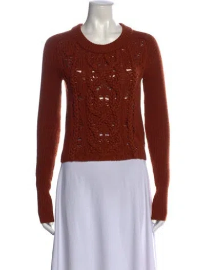 Pre-owned Marc By Marc Jacobs Merino Wool Crew Neck Sweater In Orange