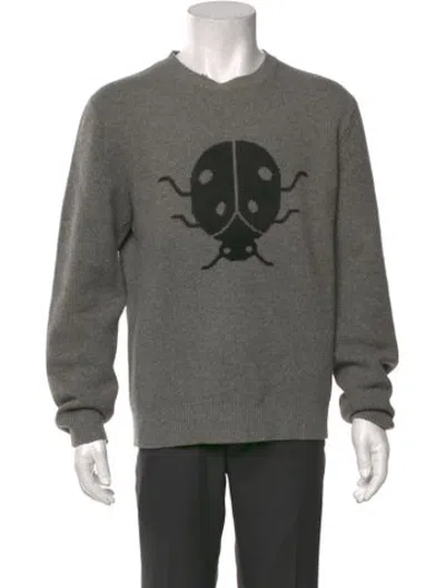 Pre-owned Marc By Marc Jacobs Merino Wool Graphic Print Pullover In Grey