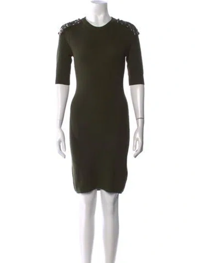 Pre-owned Marc By Marc Jacobs Merino Wool Knee-length Dress In Green