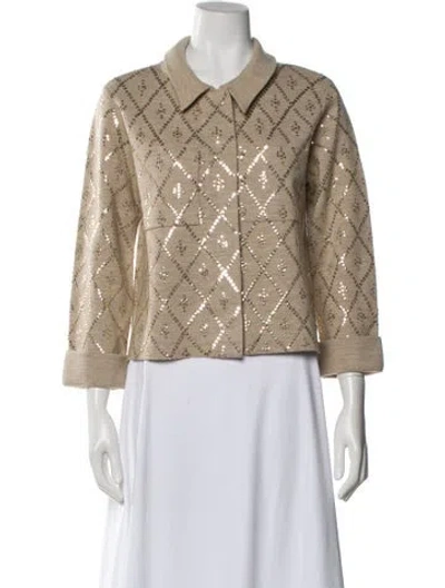 Pre-owned Marc By Marc Jacobs Merino Wool Printed Sweater W/ Tags In Neutral