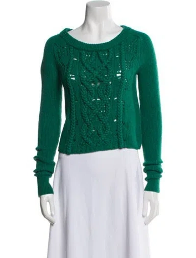 Pre-owned Marc By Marc Jacobs Merino Wool Scoop Neck Sweater In Green