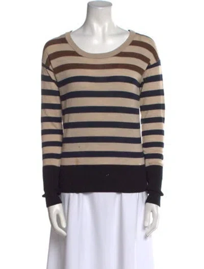 Pre-owned Marc By Marc Jacobs Merino Wool Striped Sweater In Neutral