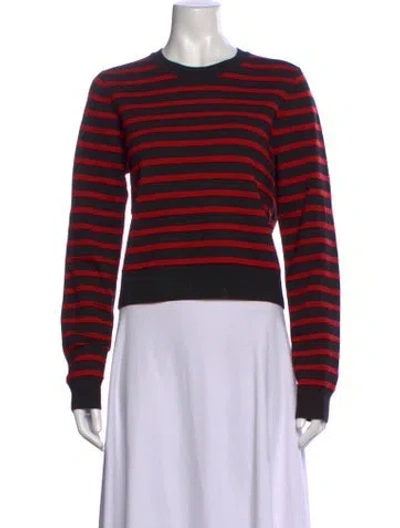 Pre-owned Marc By Marc Jacobs Merino Wool Striped Sweater In Red