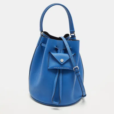 Pre-owned Marc By Marc Jacobs Metropoli Blue Leather Bucket Bag