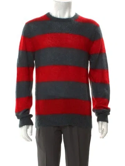 Pre-owned Marc By Marc Jacobs Mohair Striped Pullover In Red